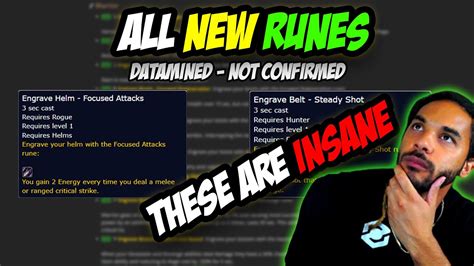 wow sod datamined runes|*SPOILERS* Let's Go Over ALL Datamined SOD Runes .